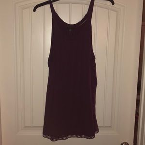 Eggplant tank top with bottom lace like detail
